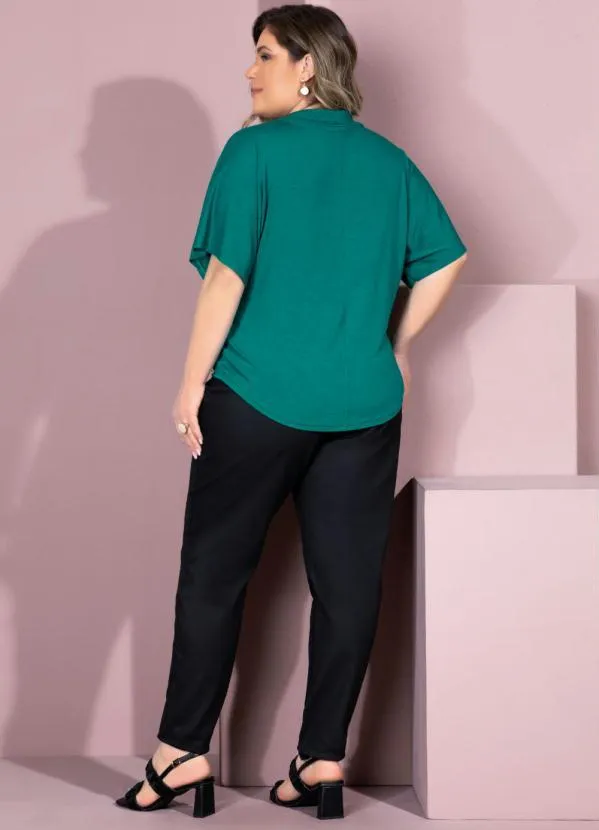 Quintess - Blusa Verde Soltinha com Gola 8
