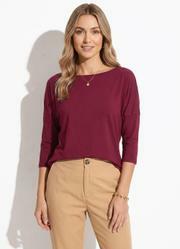 Blusa Vermelha com Mangas 3/4