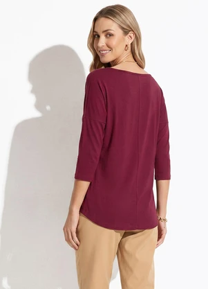 Quintess - Blusa Vermelha com Mangas 3/4 - QUINTESS