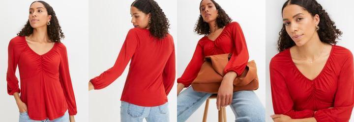 Blusa Vermelha em Malha de Viscose