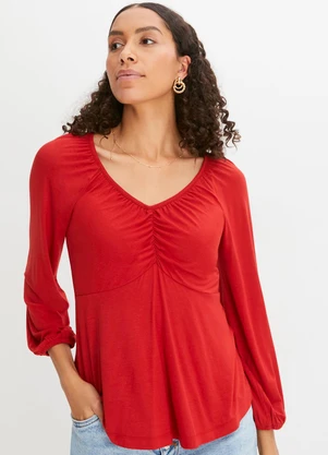 bonprix - Blusa Vermelha em Malha de Viscose - BONPRIX
