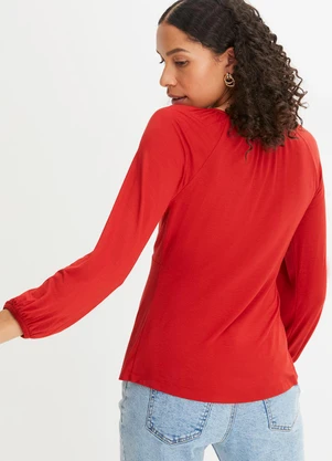 bonprix - Blusa Vermelha em Malha de Viscose - BONPRIX