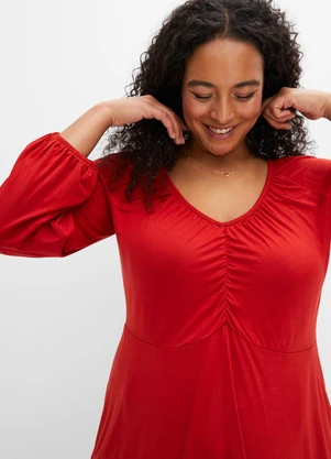 bonprix - Blusa Vermelha em Malha de Viscose - BONPRIX