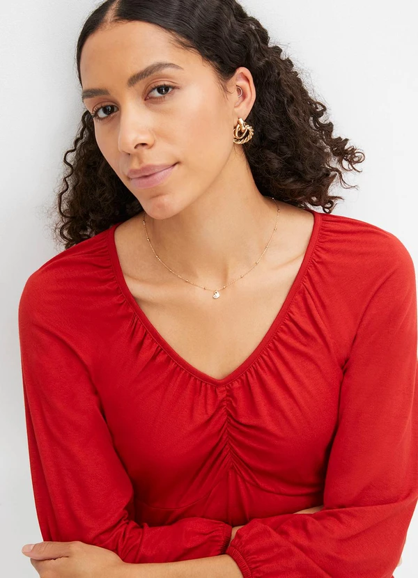 bonprix - Blusa Vermelha em Malha de Viscose 4