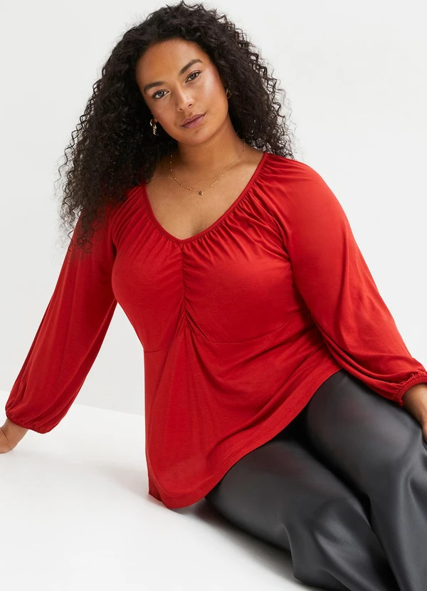 bonprix - Blusa Vermelha em Malha de Viscose 5