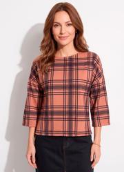 Blusa Xadrez Marrom em Malha