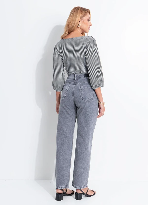 Quintess - Blusa Xadrez Vichy Preto em Malha Texturizada 4