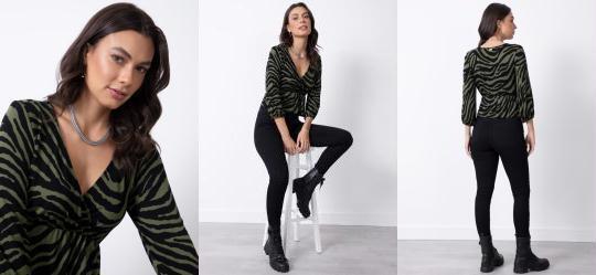 Blusa Zebra Verde com Babados