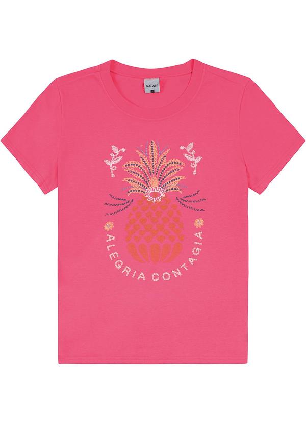 Malwee - Blusa Abacaxi em Malha Rosa Escuro 1