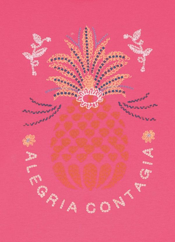 Malwee - Blusa Abacaxi em Malha Rosa Escuro 2