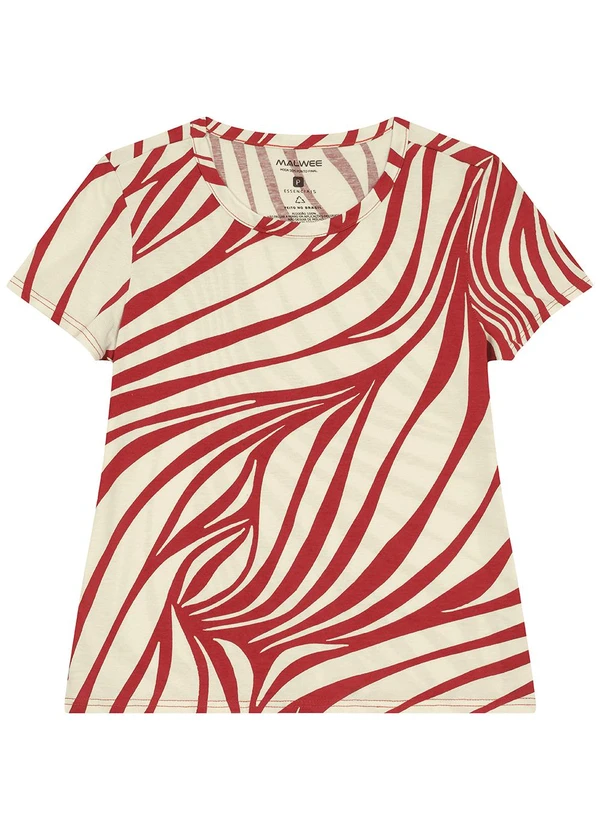Malwee - Blusa Abstrata Fine Line Off White