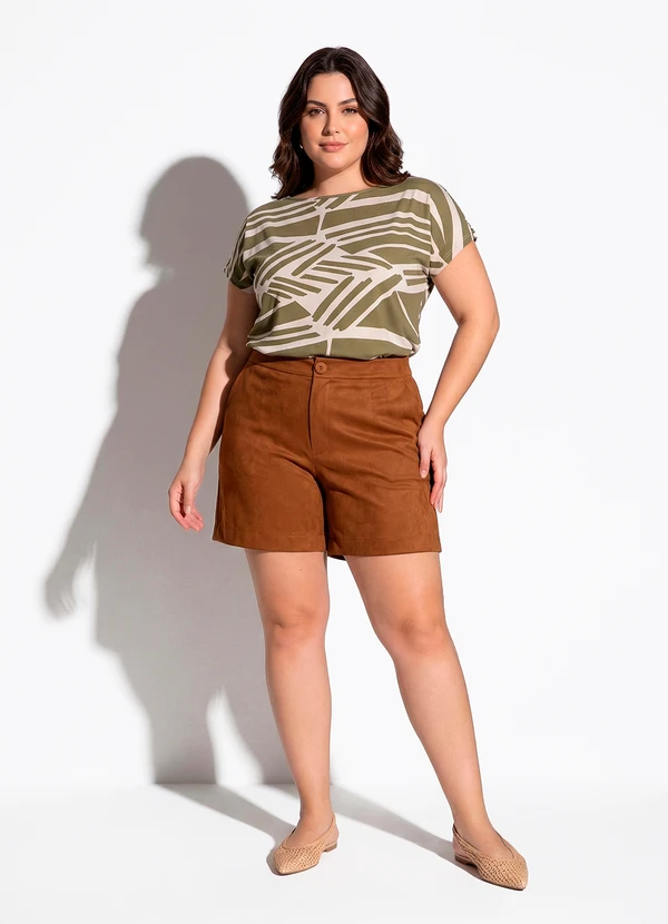 Quintess - Blusa Abstrato Verde em Malha de Viscose 7