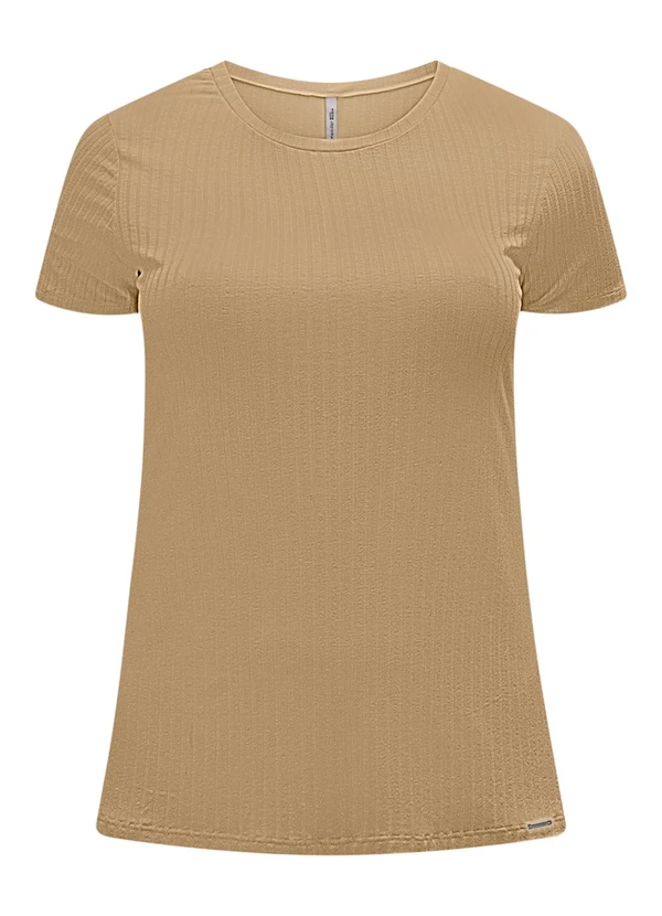 Lunender Mais Mulher - Blusa Alongada Canelada Plus Size Bege 5