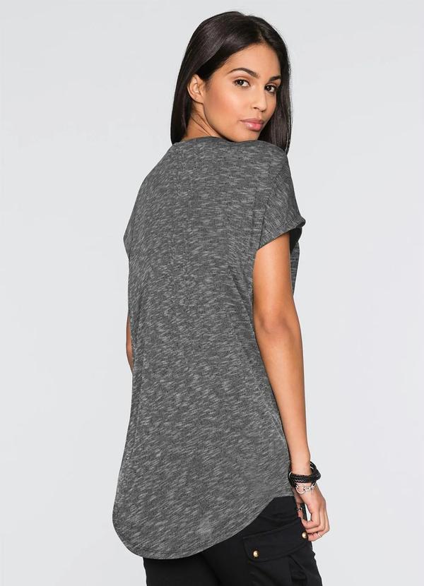 Outlet - Blusa Alongada Cinza 3