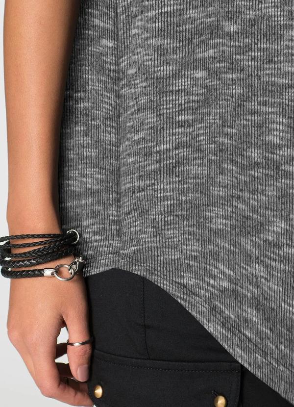 Outlet - Blusa Alongada Cinza 5