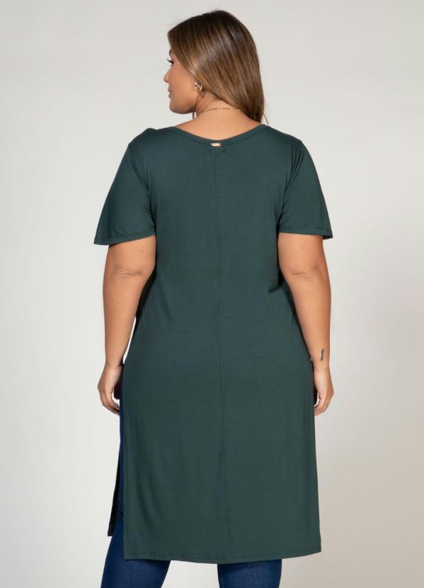 Quintess - Blusa Alongada Verde com Fendas Laterais 7