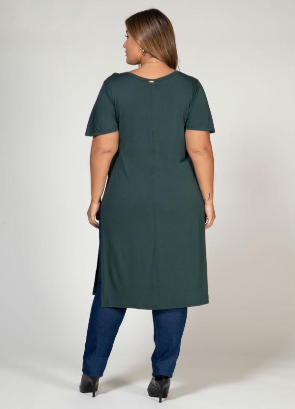 Quintess - Blusa Alongada Verde com Fendas Laterais 9