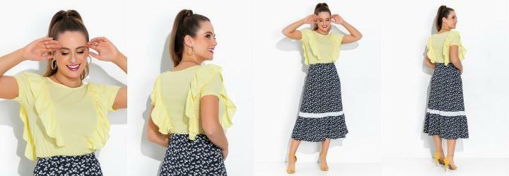 Blusa Amarela com Babado