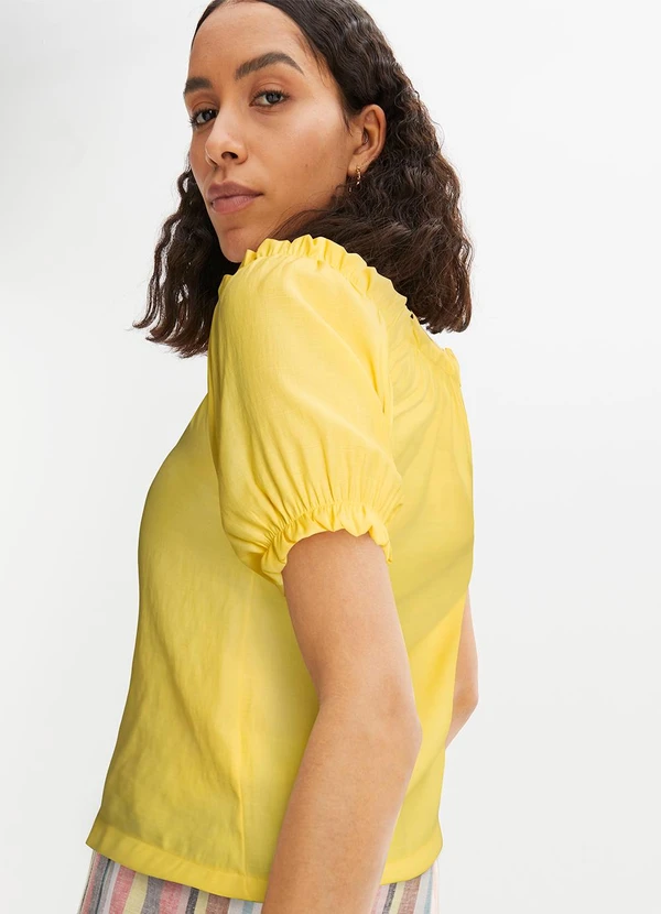 bonprix - Blusa Amarela em Tecido Plano 2