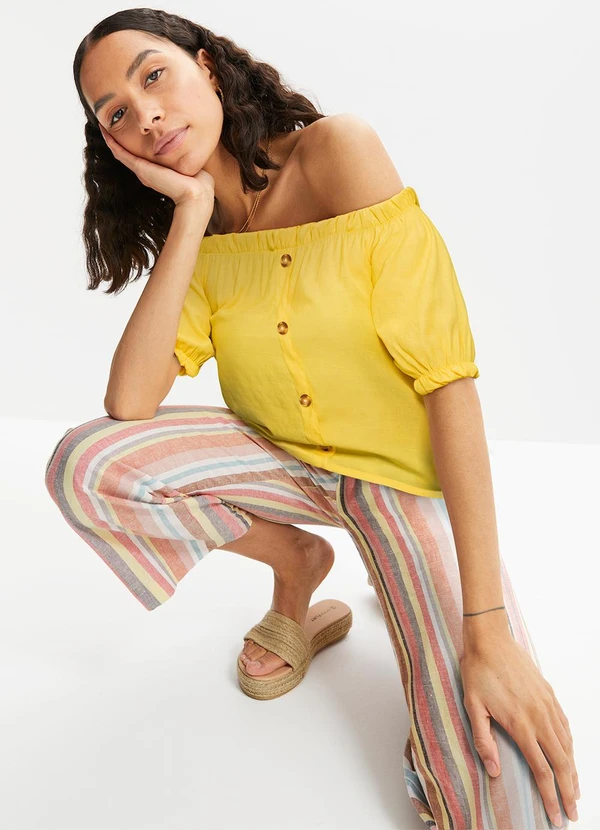 bonprix - Blusa Amarela em Tecido Plano 3