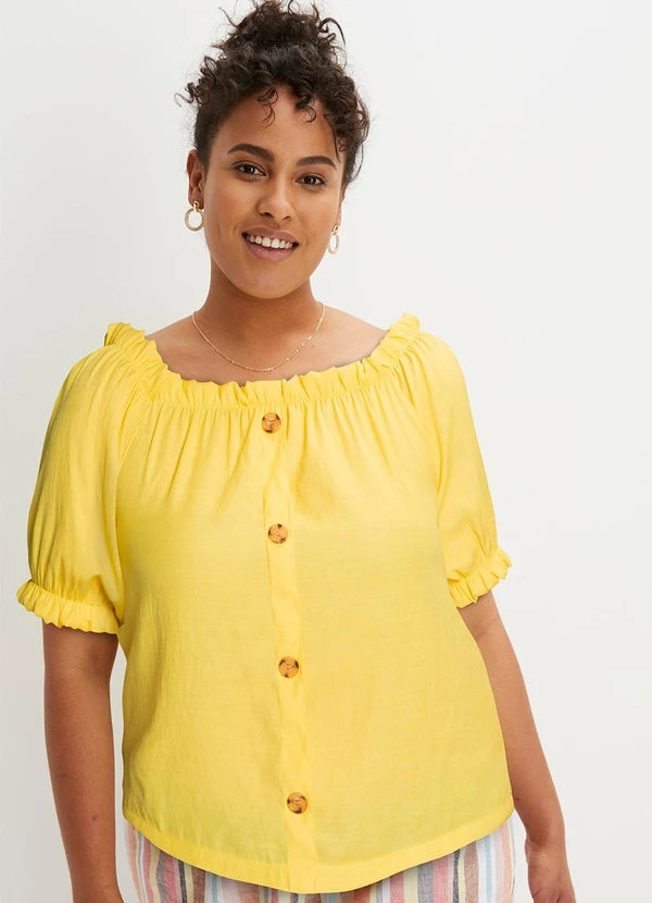 bonprix - Blusa Amarela em Tecido Plano 4