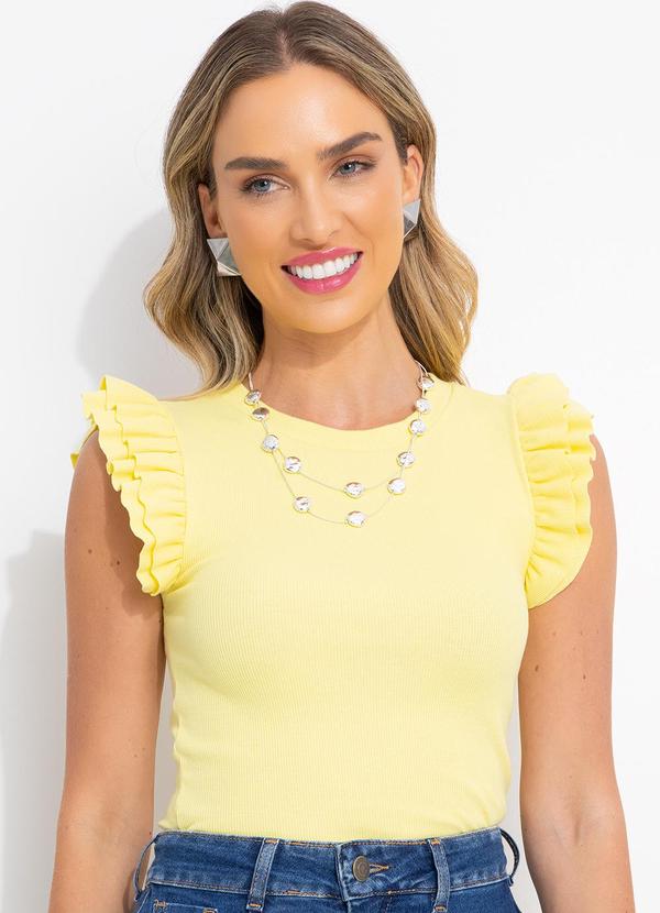 Bimini - Blusa Amarelo Claro em Canelado