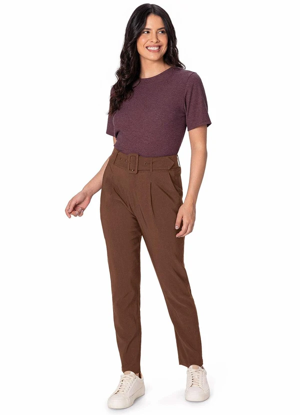 Malwee - Blusa Ampla Canelada Marrom 2