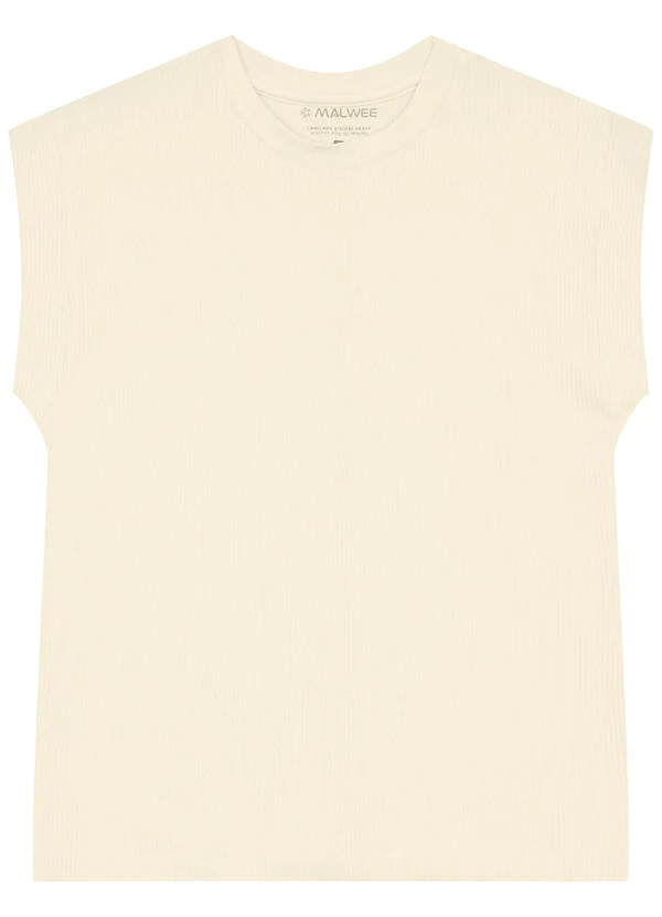 Malwee - Blusa Ampla Canelada Off White