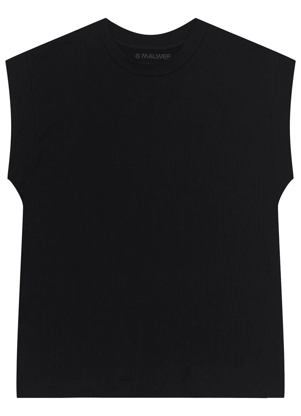 Malwee - Blusa Ampla Canelada Preto 3