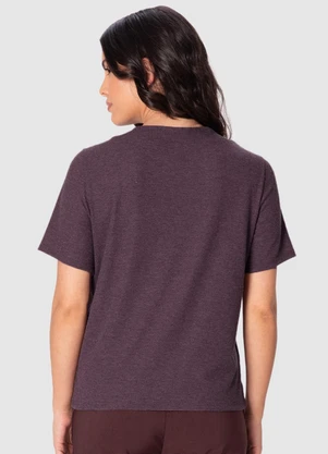 Malwee - Blusa Ampla Canelada Roxo - MALWEE