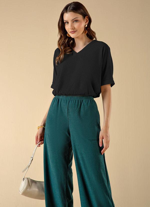 Use Modo - Blusa Ampla Decote V Preto 2