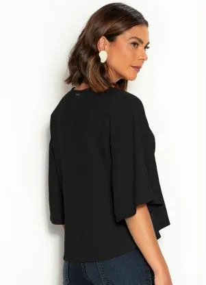 Colcci - Blusa Ampla em Crepe Preta - COLCCI