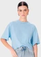 Enfim - Blusa Ampla em Malha Azul Pastel - variação: Azul Pastel