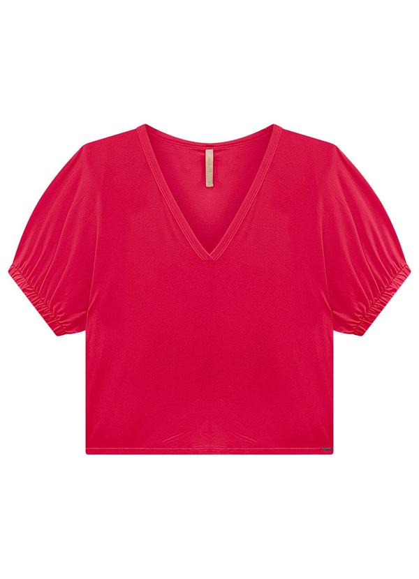 Lunender - Blusa Ampla em Malha Viscose Vermelho 1