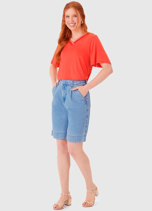 Malwee - Blusa Ampla em Viscolinho Coral 2