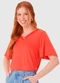 Malwee - Blusa Ampla em Viscolinho Coral - variação: Coral