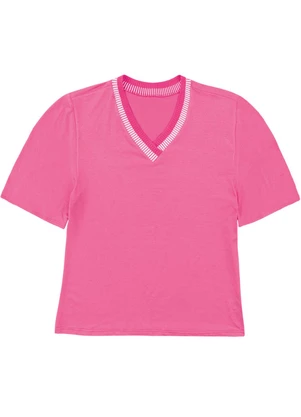 Malwee - Blusa Ampla em Viscolinho Rosa - MALWEE