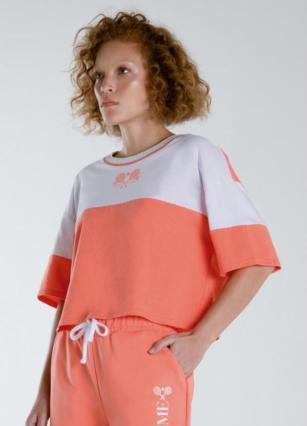 Enfim - Blusa Ampla Enjoy The Game Coral