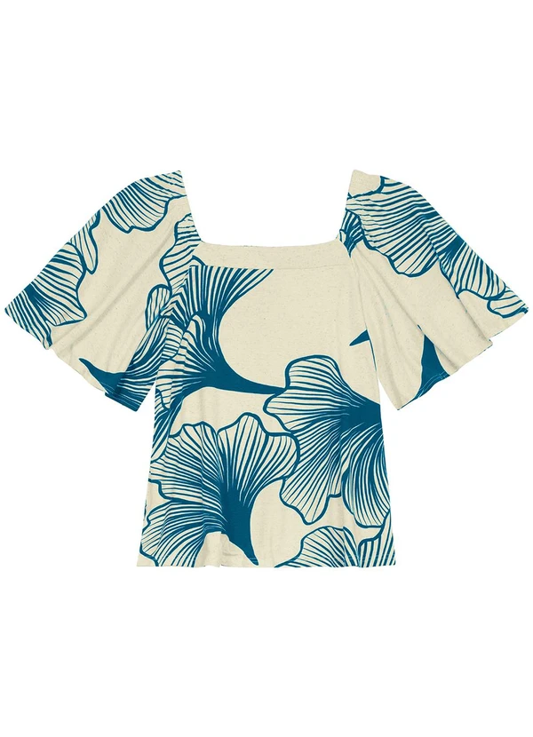 Malwee - Blusa Ampla Floral Azul 3