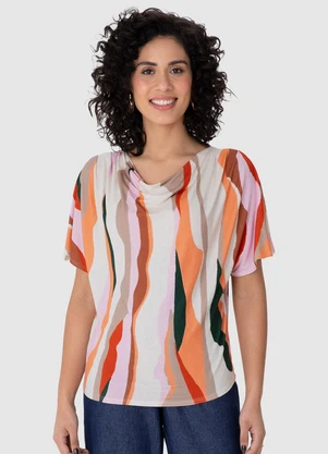 Malwee - Blusa Ampla Orgânica em Viscolinho Laranja - MALWEE