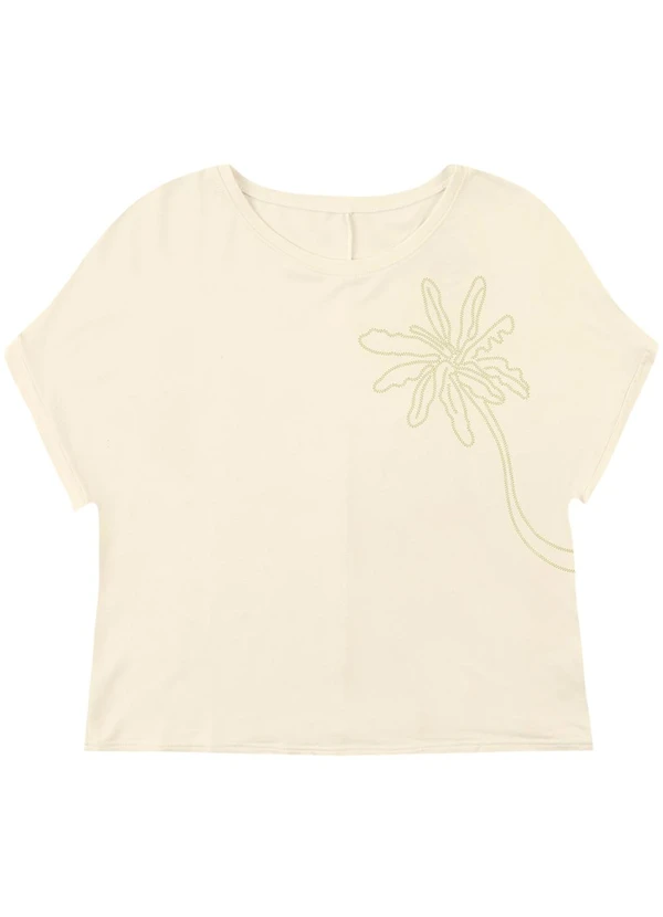 Malwee - Blusa Ampla Palmeira em Moletinho Off White 1