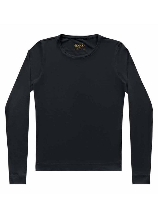 Angel - Blusa Manga Longa Cotton Basic Preto