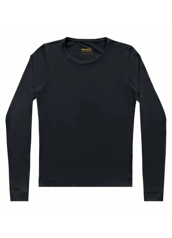 Angel - Blusa Manga Longa Cotton Basic Preto