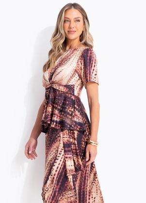 Blusa (Animal Print Cervo) em Malha Fria