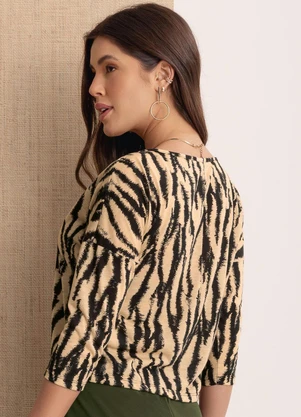 Moda Pop - Blusa Animal Print com Gota e Fivela Dourada - MODA POP
