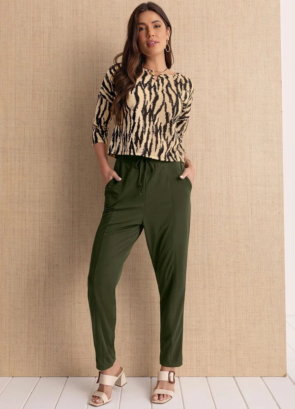 Moda Pop - Blusa Animal Print com Gota e Fivela Dourada 3