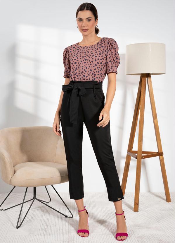 Quintess - Blusa Animal Print em Crepe Plano 5