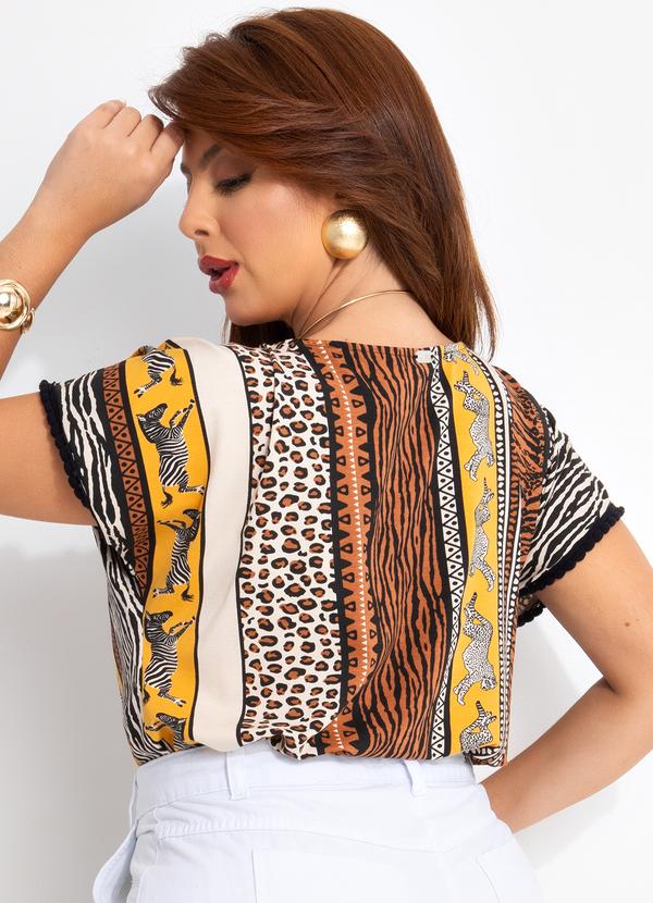 Quintess - Blusa Animal Print em Malha de Viscose 13