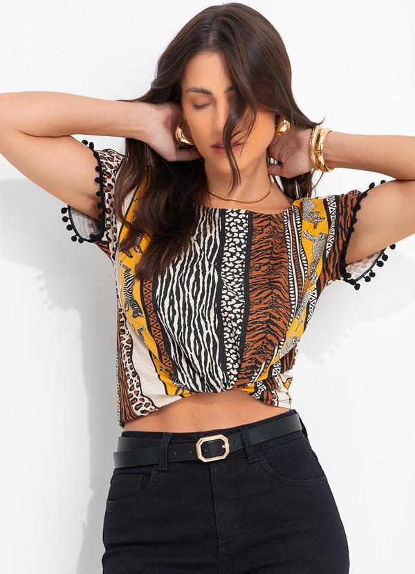 Quintess - Blusa Animal Print em Malha de Viscose 7