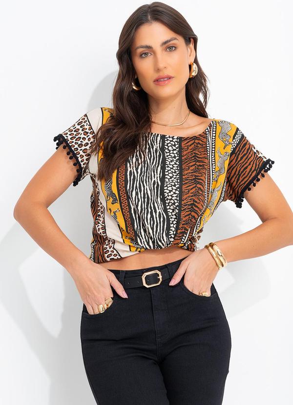 Quintess - Blusa Animal Print em Malha de Viscose 8